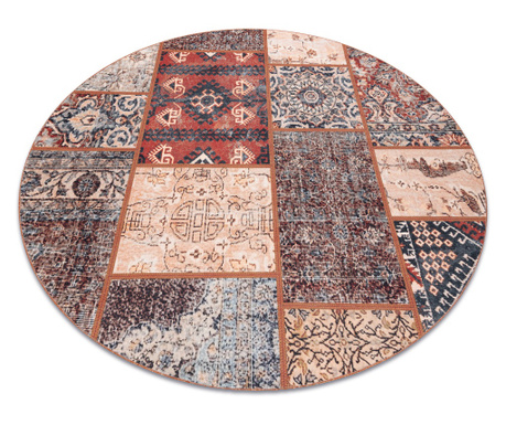 ANTIKA ancient rust tepih krug, moderni patchwork, grčki perivi - terakota krug 200 cm