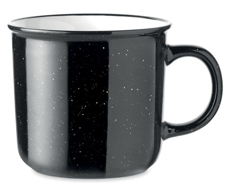 Керамична чаша Piga, Кафе, Чай, 400мл, Ø10,2X9,5см, Черен