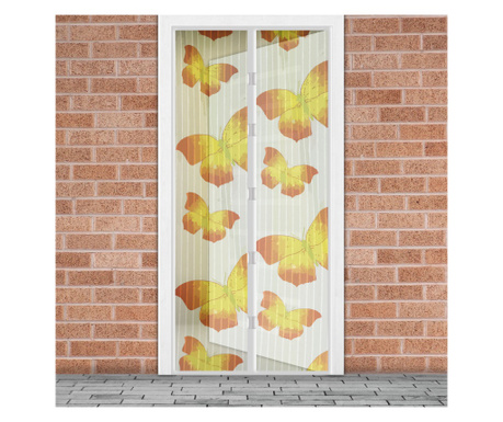 Завеса за врати с магнитно затваряне - 100 x 210 cm "Жълти пеперуди"