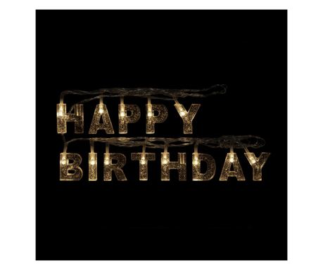 Születésnapi LED-es fényfüzér - "Happy Birthday" - 13 LED - 2 x AA - 2 m