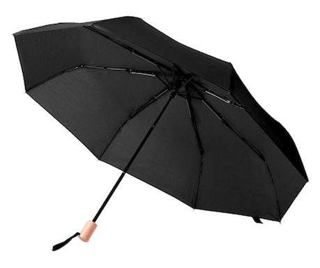 Сгъваем чадър Bory, ветроустойчив, 8 ребра, 95см, Черен