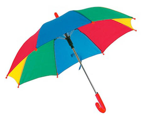 Детски чадър Pizzy, пластмасова дръжка, 8 ребра, 71см, Многоцветен