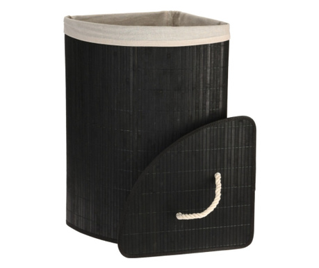 Mosodai kosár Excellent Houseware, bambusz, 35x35x60 cm, fekete