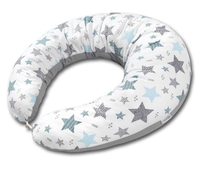 Perna gravide 200x35 cm cu husa detasabila Kidizi Hanna All Mint Stars