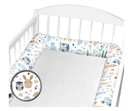 Set 2 apărători laterale pentru patut tip rulou Kidizi Forest Friends