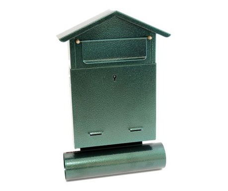 Пощенска кутия с вестникарска седалка, зелена, размер B6, 23x7x37.5 см, Damech