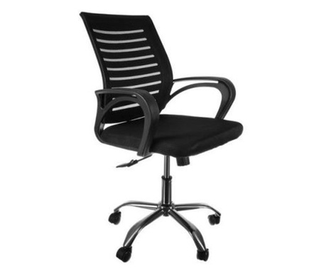 Irodai szék, forgó, ergonomikus, hálós, acélvázas, fekete, 62x90/100 cm, Malatec