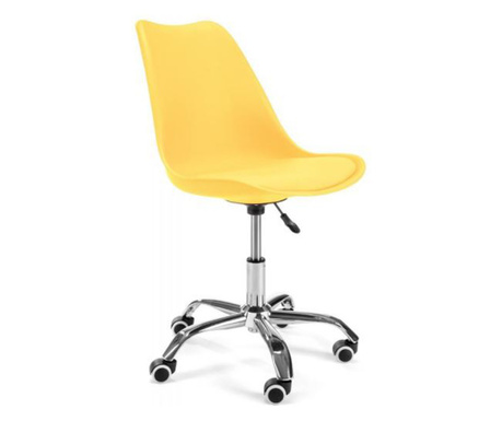 Irodai szék gyerekeknek, forgatható, sárga, max 125 kg, 44x40x80/90 cm