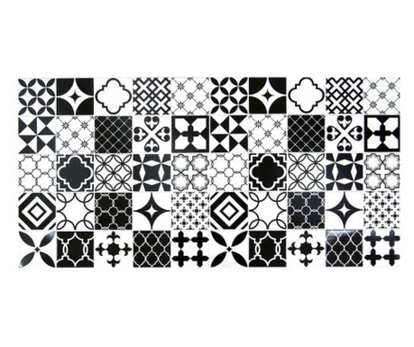 Декоративен панел, PVC, мотив мозайка, черно и бяло, 96x48.5см