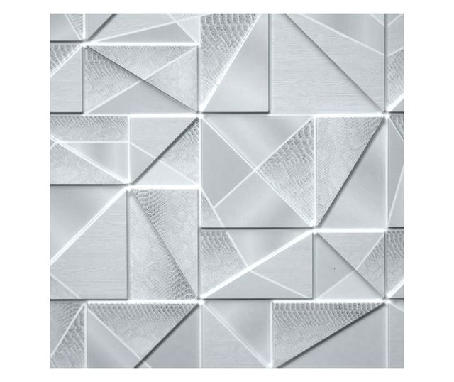 Dekoratív panel, PVC, 3D márvány mintás, absztrakt, szürke árnyalatok, 96x48,5 cm