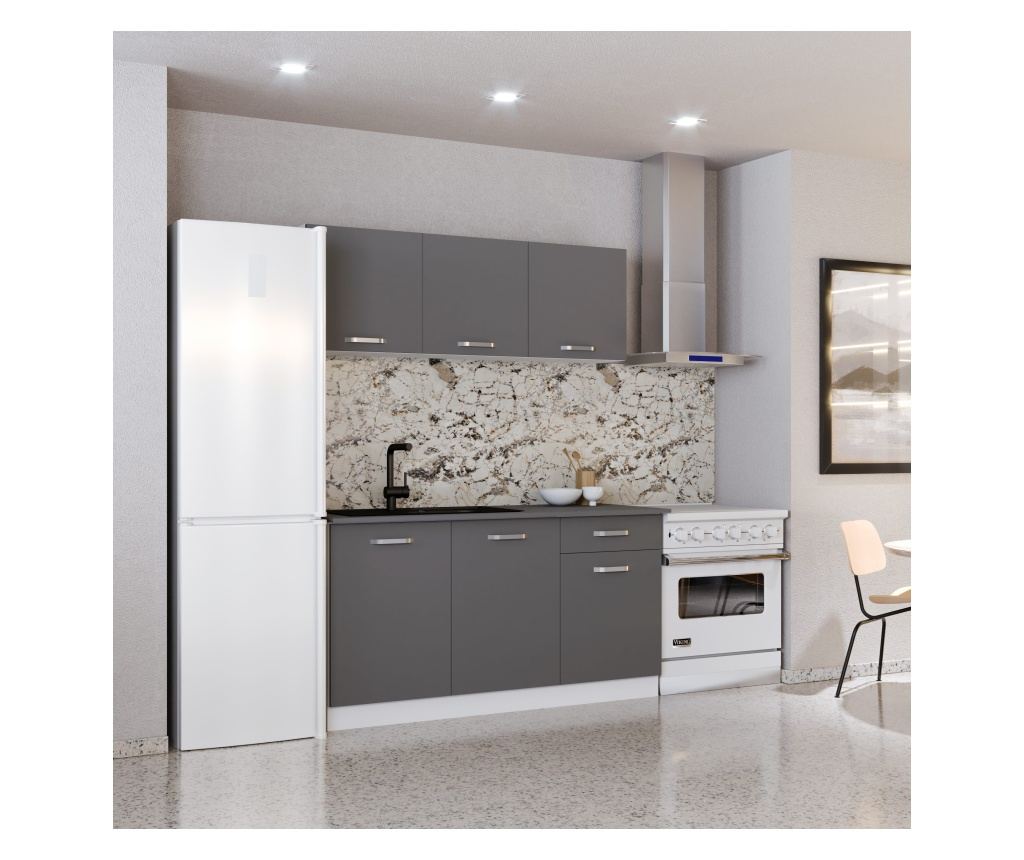 Bucatarie haaus Ronda, Antracit/Alb, L 150 cm - 2