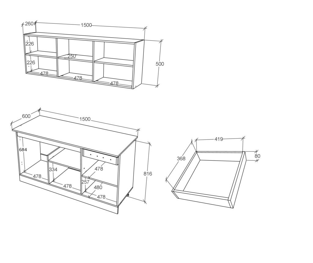Bucatarie haaus Ronda, Antracit/Alb, L 150 cm - 5
