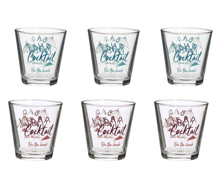 Комплект от 6 чаши за коктейл, стъкло, 250 ml, 8,5x8,8 cm