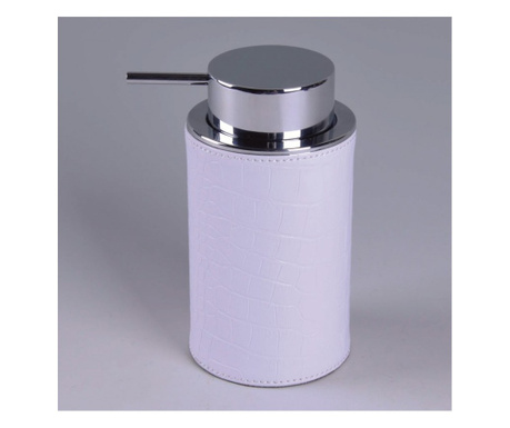 Дозатор за течен сапун Inter Ceramic Гардения ICCA 53863 W, Бял, Керамика/Изкуствена кожа, Стоящ, За баня
