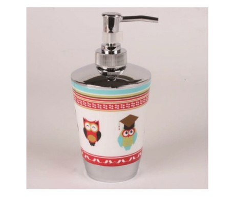 Дозатор за течен сапун Inter Ceramic Owl ICCA 72363, Бял/Червен/Многоцветен, Полипропилен, Стоящ, За баня