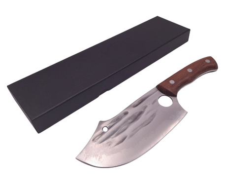IdeallStore® satar kés, kézzel készített, Spiritual Blade, 28 cm, rozsdamentes acél, 300 g, barna