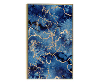 Uokvireni Plakati, Abstract Clasic Blue and Gold, 21 x 30 cm, Zlatni okvir