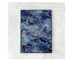 Plakat w ramce, Abstract Clasic Blue and Gold, 50x 70 cm, czarna ramka