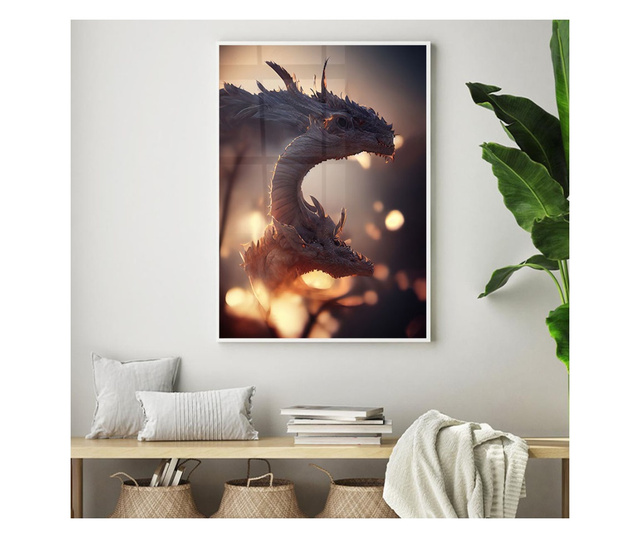 Plakat w ramce, Abstract Dragons, 42 x 30 cm, biała ramka