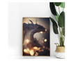 Plakat w ramce, Abstract Dragons, 80x60 cm, złota rama