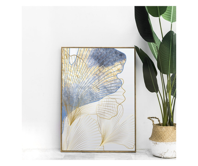 Plakat w ramce, Abstract Flower Art, 21 x 30 cm, złota rama