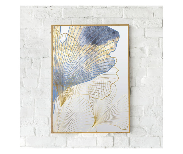 Plakat w ramce, Abstract Flower Art, 50x 70 cm, złota rama