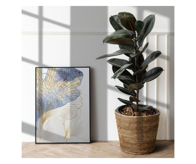 Tablou Poster Inramat, Abstract Flower Art, 60x40 cm, Rama Neagra