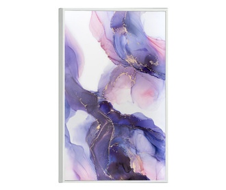 Plakat w ramce, Abstract Gold Purple, 21 x 30 cm, biała ramka