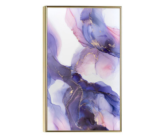 Plakat w ramce, Abstract Gold Purple, 80x60 cm, złota rama