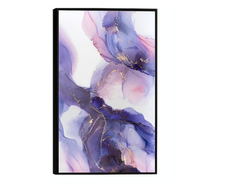 Plakat w ramce, Abstract Gold Purple, 42 x 30 cm, czarna ramka