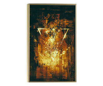 Plakat w ramce, Abstract Golden Elements, 60x40 cm, złota rama