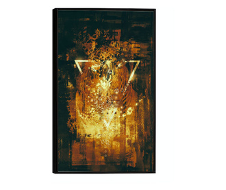 Uokvireni Plakati, Abstract Golden Elements, 60x40 cm, Crni okvir