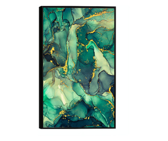 Plakat w ramce, Abstract Green Marble, 42 x 30 cm, czarna ramka