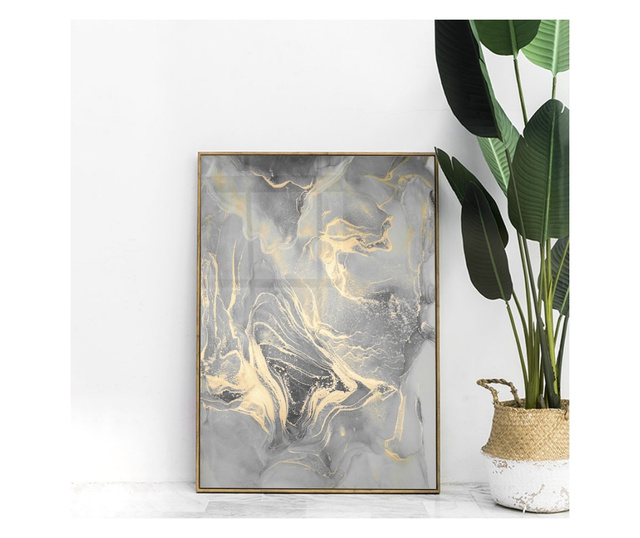 Plakat w ramce, Abstract Illusion, 50x 70 cm, złota rama