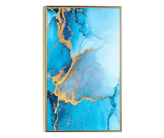 Plakat w ramce, Abstract Light Blue, 80x60 cm, złota rama