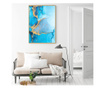 Uokvireni Plakati, Abstract Light Blue, 60x40 cm, Zlatni okvir
