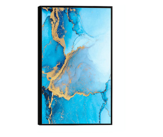 Plakat w ramce, Abstract Light Blue, 42 x 30 cm, czarna ramka