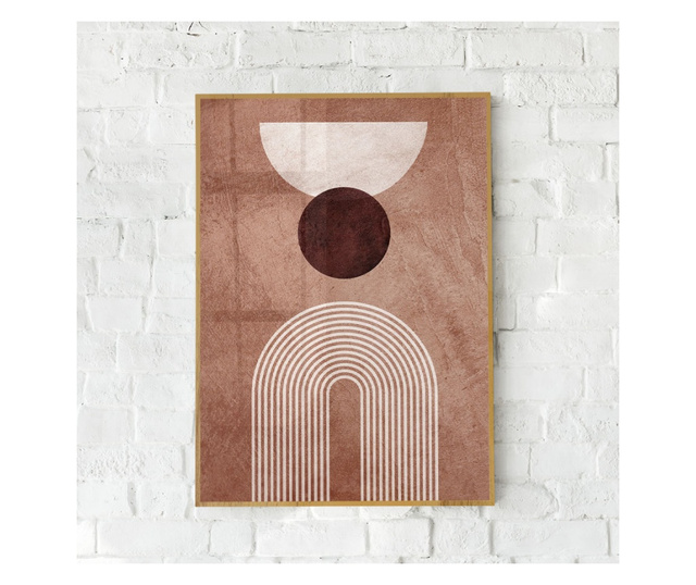 Plakat w ramce, Abstract Line Art, 50x 70 cm, złota rama