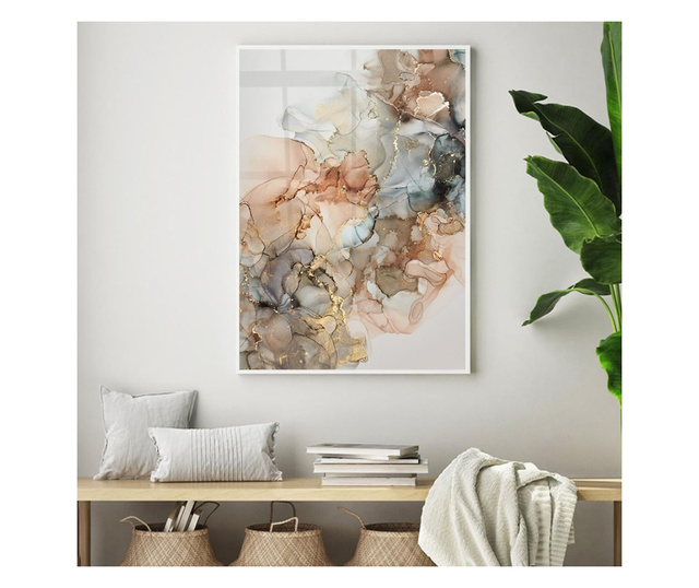 Uokvireni Plakati, Abstract Marble Brown, 60x40 cm, Bijeli okvir