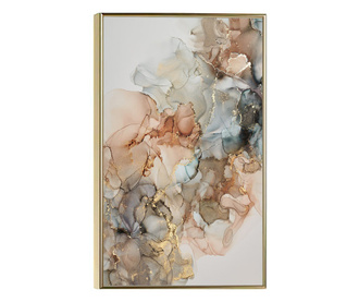 Uokvireni Plakati, Abstract Marble Brown, 80x60 cm, Zlatni okvir