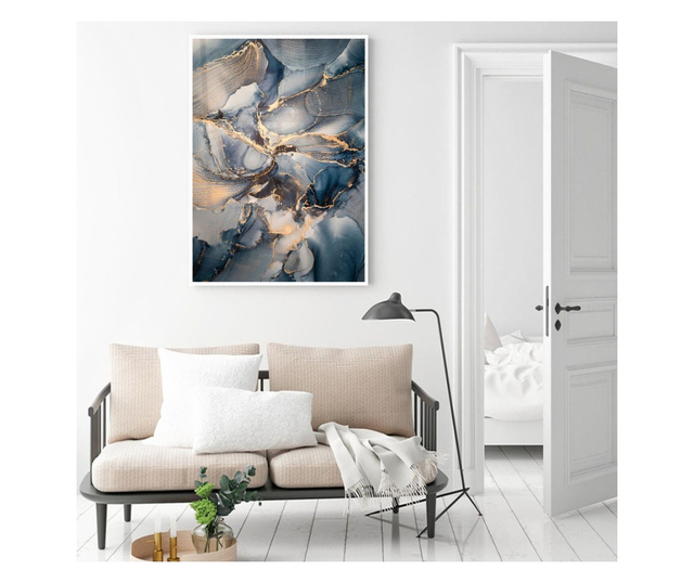 Plakat w ramce, Abstract Marble Storm, 60x40 cm, biała ramka