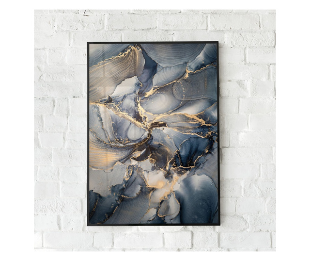 Plakat w ramce, Abstract Marble Storm, 60x40 cm, czarna ramka