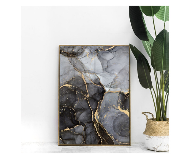 Uokvireni Plakati, Abstract Marble, 60x40 cm, Zlatni okvir