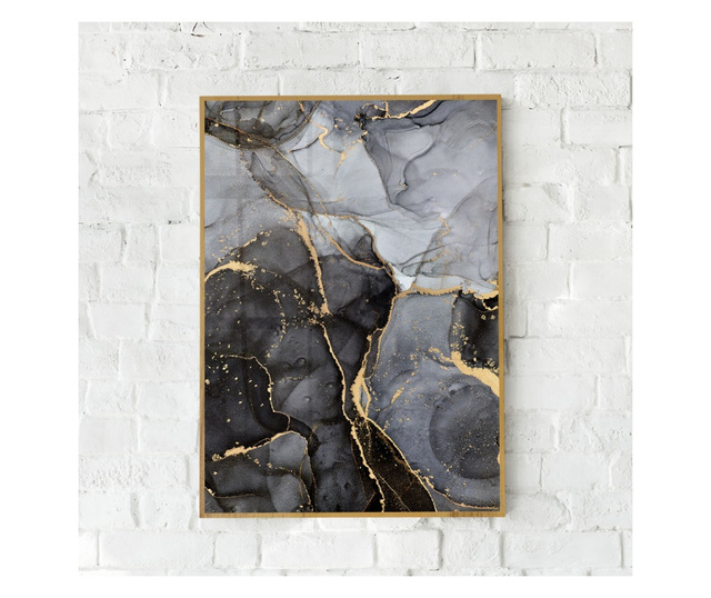 Uokvireni Plakati, Abstract Marble, 42 x 30 cm, Zlatni okvir