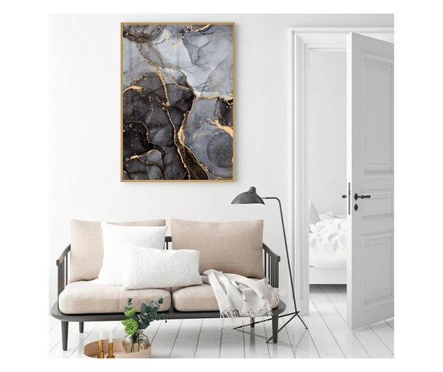 Plakat w ramce, Abstract Marble, 80x60 cm, złota rama