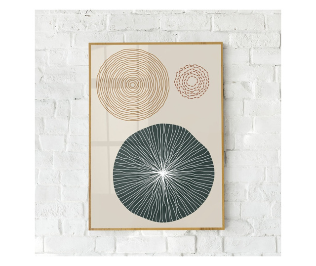 Plakat w ramce, Abstract Minimal Circle, 50x 70 cm, złota rama