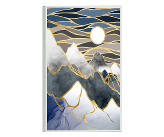 Uokvireni Plakati, Abstract Mountain With the Sun, 50x 70 cm, Bijeli okvir