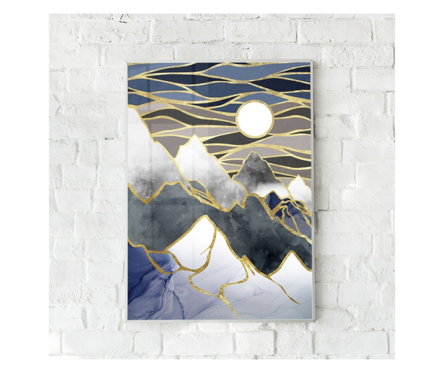 Uokvireni Plakati, Abstract Mountain With the Sun, 60x40 cm, Bijeli okvir