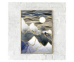 Plakat w ramce, Abstract Mountain With the Sun, 80x60 cm, złota rama