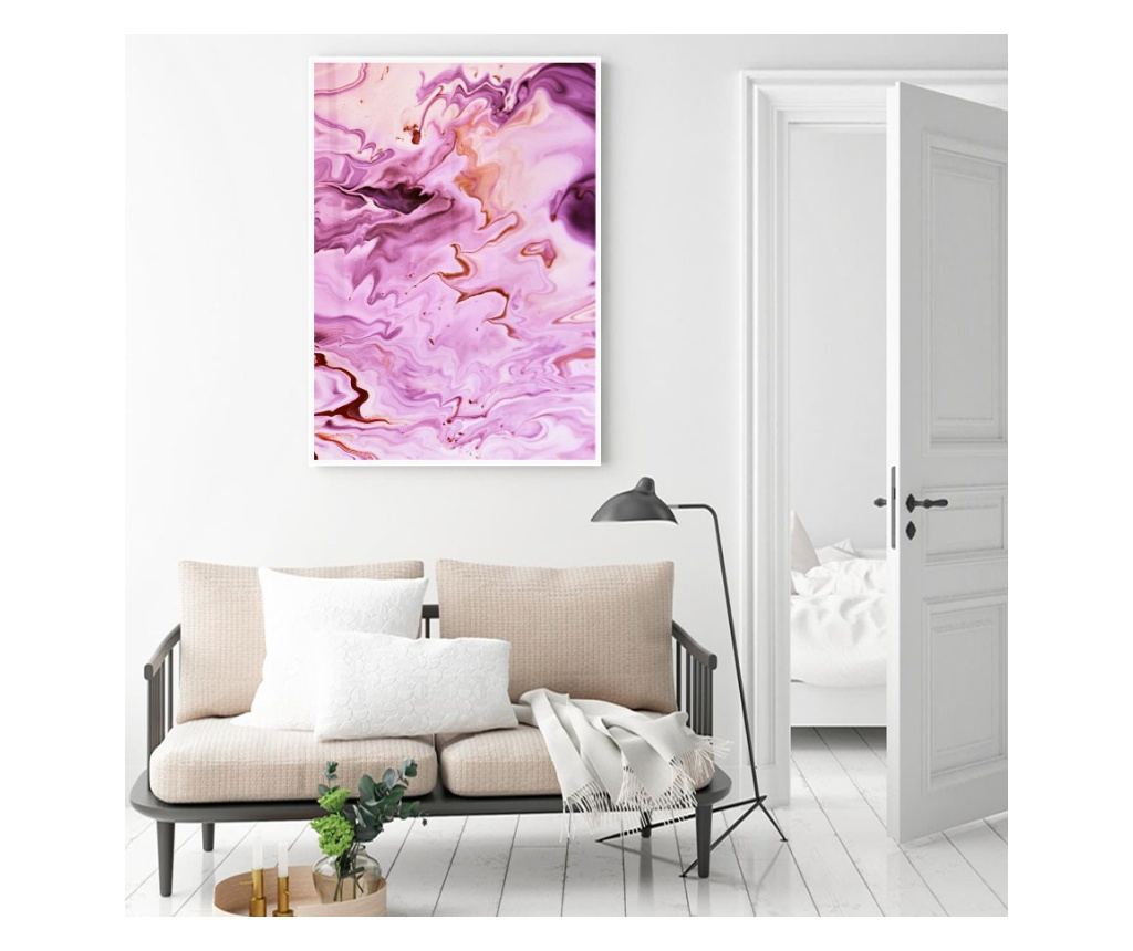 Uokvireni Plakati, Abstract Pink Smoke, 80x60 cm, Bijeli okvir - 5